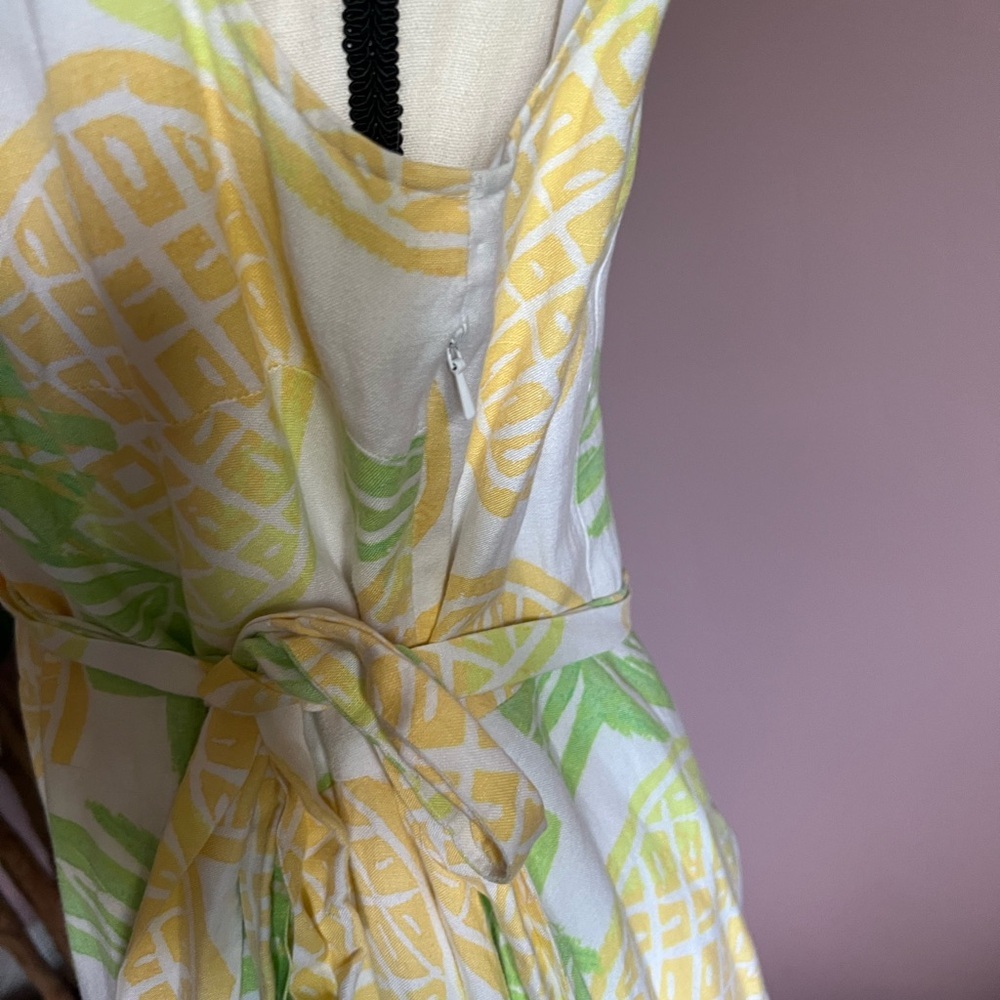 Sigrid Olsen Linen Pineapple Faux Wrap Dress Size… - image 4